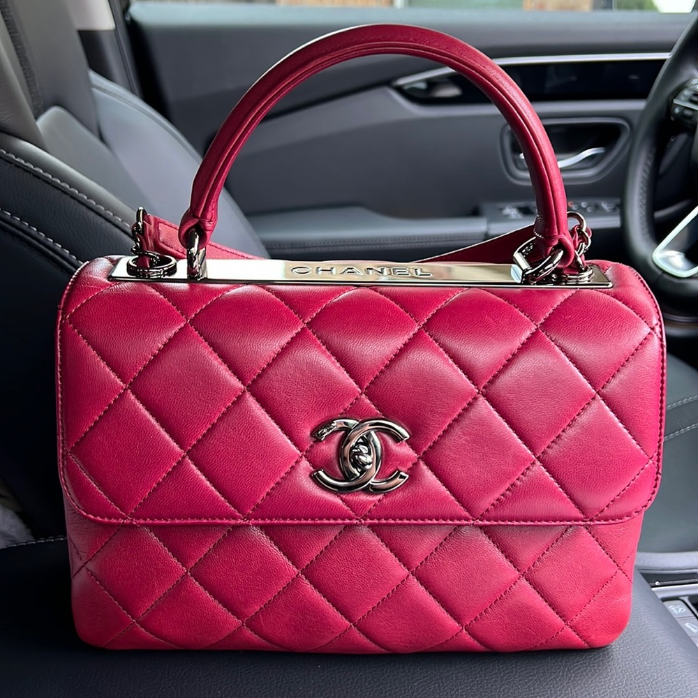 Chanel small CC top handle flap bag